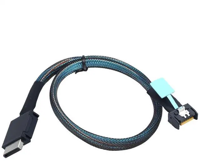 Alt view image 3 of 6 - JMT Gen5 PCIE MCIO Slimline SFF-8654 4i to Oculink SFF-8611 4i Cable High-Speed Support PCIe4.0 PCIe5.0 (80cm)
