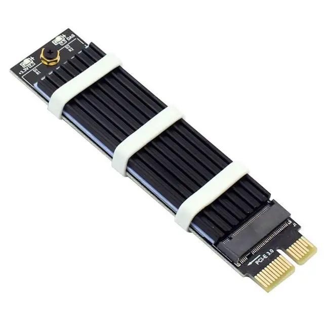 Alt view image 2 of 7 - JMT PCI-E PCI Express 3.0 X1 to M.2 M Key Interface NVMe SSD PCIE M.2 Riser Card Adapter Heatsink SSD 2230 2242 2260 2280 Full Speed (with Black Heatsink)