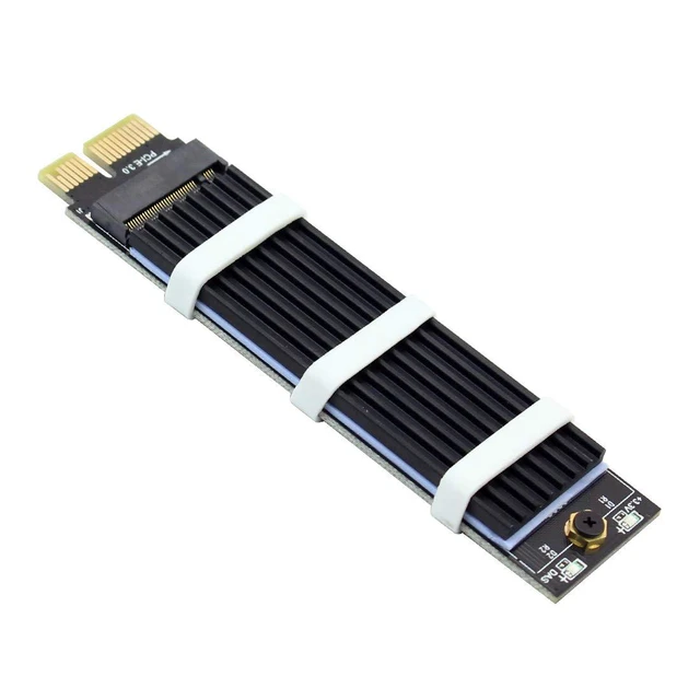 Alt view image 3 of 7 - JMT PCI-E PCI Express 3.0 X1 to M.2 M Key Interface NVMe SSD PCIE M.2 Riser Card Adapter Heatsink SSD 2230 2242 2260 2280 Full Speed (with Black Heatsink)