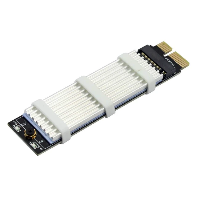 Alt view image 2 of 7 - JMT PCI-E PCI Express 3.0 X1 to M.2 M Key Interface NVMe SSD PCIE M.2 Riser Card Adapter Heatsink SSD 2230 2242 2260 2280 Full Speed (with Silver Heatsink)