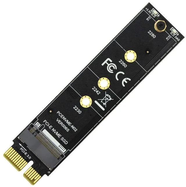 Alt view image 4 of 7 - JMT PCI-E PCI Express 3.0 X1 to M.2 M Key Interface NVMe SSD PCIE M.2 Riser Card Adapter Heatsink SSD 2230 2242 2260 2280 Full Speed (with Gold Heatsink)
