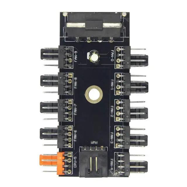 Alt view image 2 of 7 - JMT PC 1 to 10 4Pin / SATA Cooling Fan Hub Cooler Splitter Cable PWM 12V Led Speed Power Supply Adapter for Mini Computer (4PIN)
