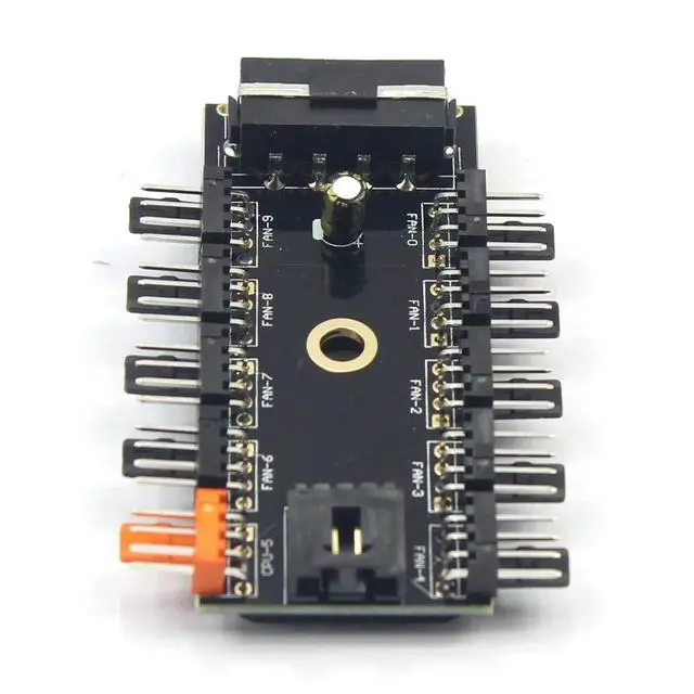 Alt view image 5 of 7 - JMT PC 1 to 10 4Pin / SATA Cooling Fan Hub Cooler Splitter Cable PWM 12V Led Speed Power Supply Adapter for Mini Computer (4PIN)