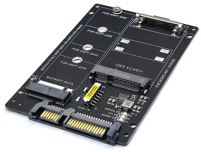 Main image of JMT NGFF+MSATA to SATA3 Adapter Card M2 Key B-M SSD to 6G Interface Converter Card (Adapter Card)