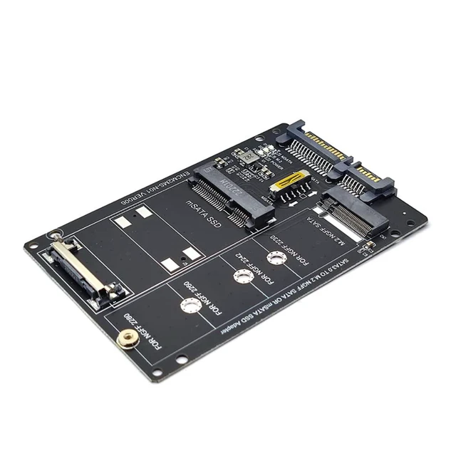 Alt view image 3 of 7 - JMT NGFF+MSATA to SATA3 Adapter Card M2 Key B-M SSD to 6G Interface Converter Card (Adapter Card + USB3.0 Cable)