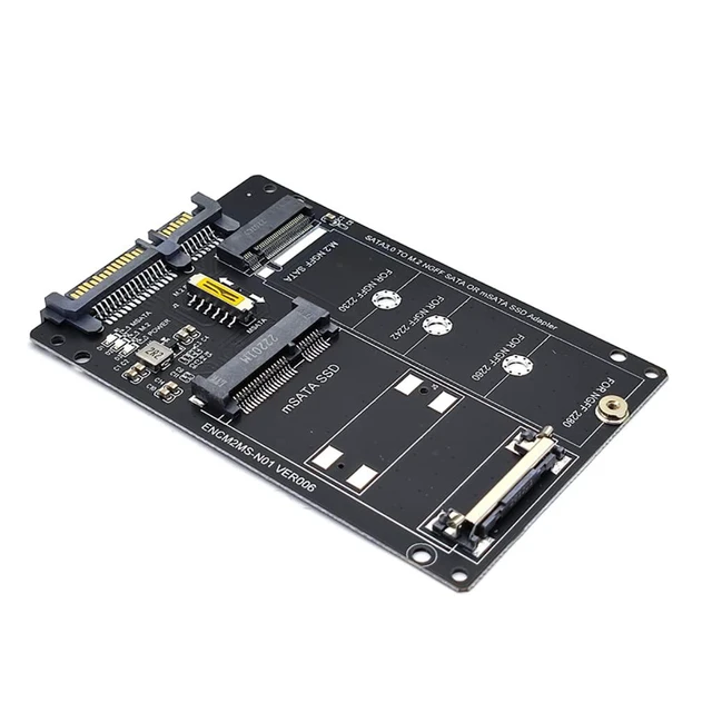 Alt view image 5 of 7 - JMT NGFF+MSATA to SATA3 Adapter Card M2 Key B-M SSD to 6G Interface Converter Card (Adapter Card + USB3.0 Cable)