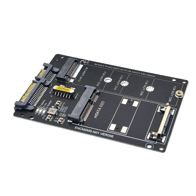 Alt view image 6 of 7 - JMT NGFF+MSATA to SATA3 Adapter Card M2 Key B-M SSD to 6G Interface Converter Card (Adapter Card + USB3.0 Cable)