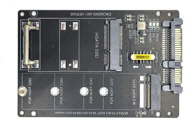 Alt view image 4 of 7 - JMT NGFF+MSATA to SATA3 Adapter Card M2 Key B-M SSD to 6G Interface Converter Card (Adapter Card)
