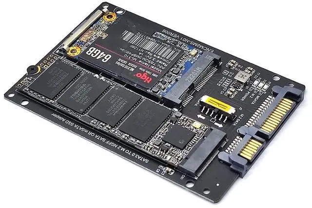 Alt view image 5 of 7 - JMT NGFF+MSATA to SATA3 Adapter Card M2 Key B-M SSD to 6G Interface Converter Card (Adapter Card)