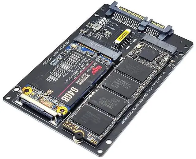 Alt view image 6 of 7 - JMT NGFF+MSATA to SATA3 Adapter Card M2 Key B-M SSD to 6G Interface Converter Card (Adapter Card)