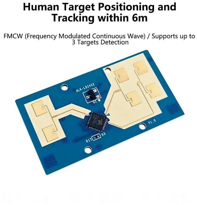 Alt view image 4 of 7 - HLK-LD2452 24GHz Multi-Target Human Positioning and Tracking Radar Module 6m Detection Distance Angle Speed Measurement Sensor Sweep Bandwidth Max.0.25G (Kit A)