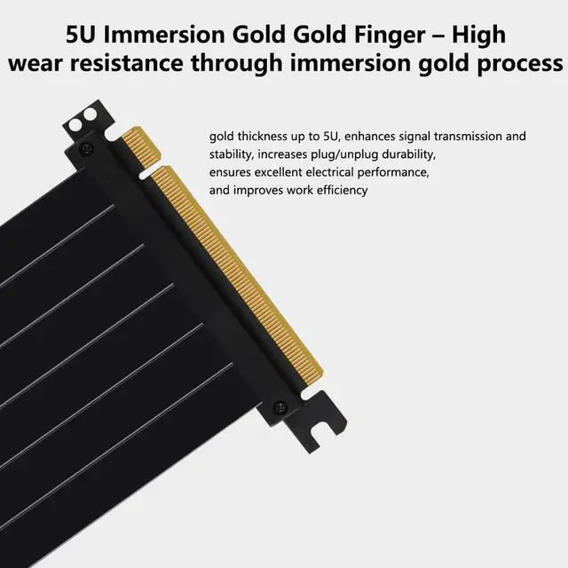 Alt view image 3 of 7 - PCIE X16 Vertical Mount GPU Riser Cable EMI Shielded High-Speed Flexible Extension Cord Compatible with MSI Graphics Card (20cm 180Degree,PCI-E 4.0)