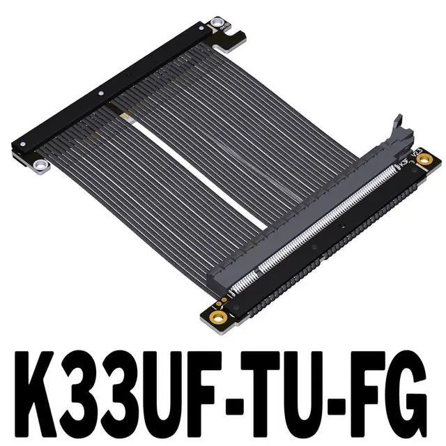 Alt view image 2 of 2 - ADT-K33U PCIe 5.0 x16 Extension Cable 512Gbps Flexible GPU Riser for Servers ITX Builds Computer RTX5090 (K33UF-TU-FG,17CM)