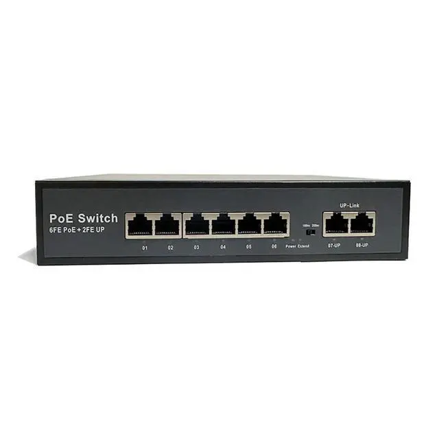 Main image of POE-Compatible Switch with 48V Ethernet Cable Power Supply Support Smart Networks, Intelligent Production (8Ports 100MbpS)
