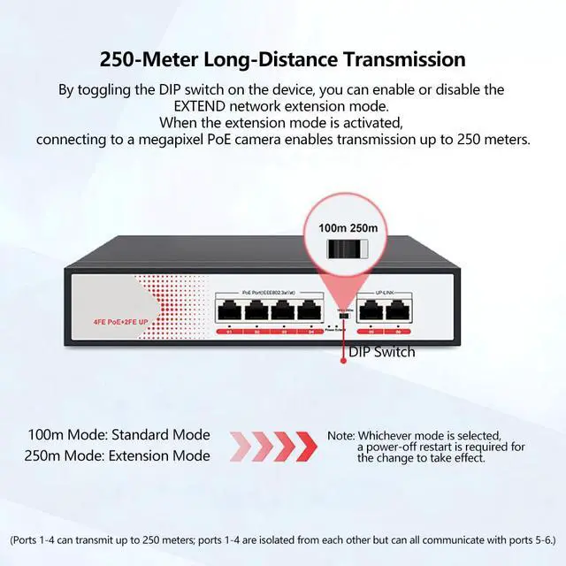 Alt view image 2 of 7 - POE-Compatible Switch with 48V Ethernet Cable Power Supply Support Smart Networks, Intelligent Production (10Ports 100MbpS)