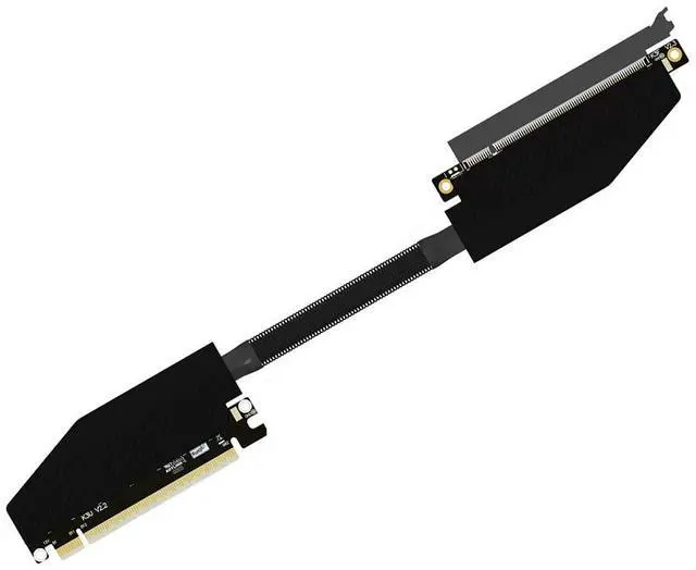 Main image of ADT-K33 PCIe 5.0 x16 Dual Reverse Bend Graphics Card Extension Cable Gen5 512Gbps Compatible with RTX 50xx, RX 90xx Series GPU (K33UF-TR-FG-BK11,30CM)