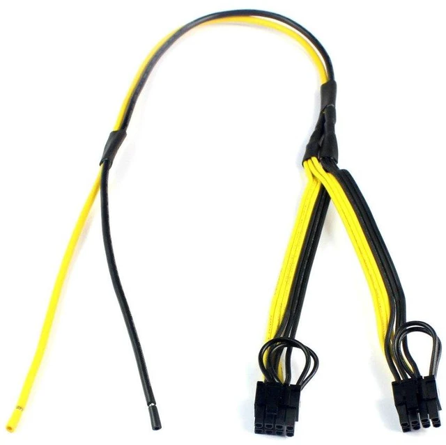 Alt view image 3 of 7 - JMT PCIe Graphics Video Card Power Cable Dual 8pin 6+2pin DIY Splitter Cord 12AWG+18AWG for Server Power Supply (5Pcs)