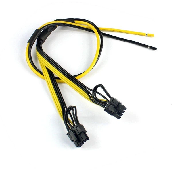 Alt view image 7 of 7 - JMT PCIe Graphics Video Card Power Cable Dual 8pin 6+2pin DIY Splitter Cord 12AWG+18AWG for Server Power Supply (5Pcs)