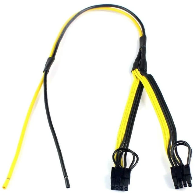 Alt view image 5 of 7 - JMT PCIe Graphics Video Card Power Cable Dual 8pin 6+2pin DIY Splitter Cord 12AWG+18AWG for Server Power Supply (1Piece)