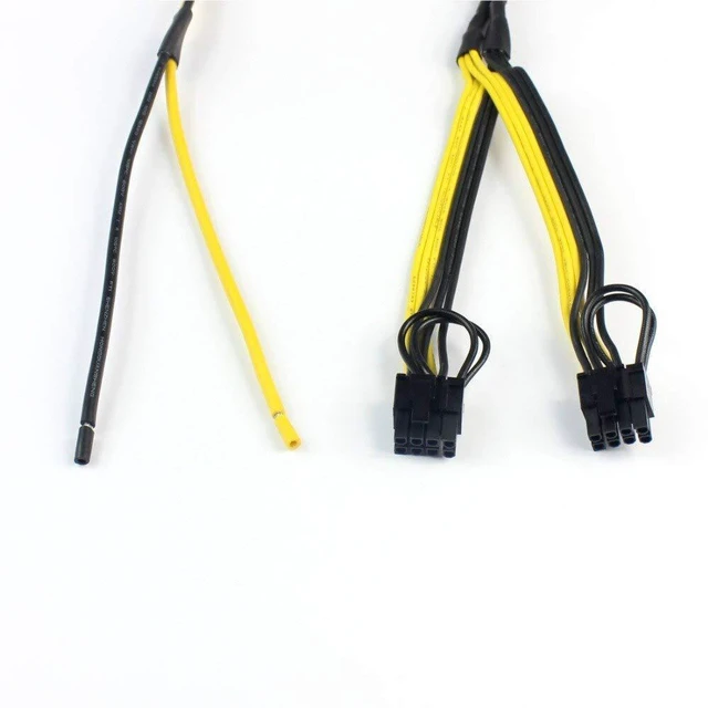 Alt view image 3 of 7 - JMT PCIe Graphics Video Card Power Cable Dual 8pin 6+2pin DIY Splitter Cord 12AWG+18AWG for Server Power Supply (1Piece)