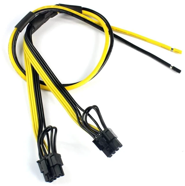 Main image of JMT PCIe Graphics Video Card Power Cable Dual 8pin 6+2pin DIY Splitter Cord 12AWG+18AWG for Server Power Supply (1Piece)