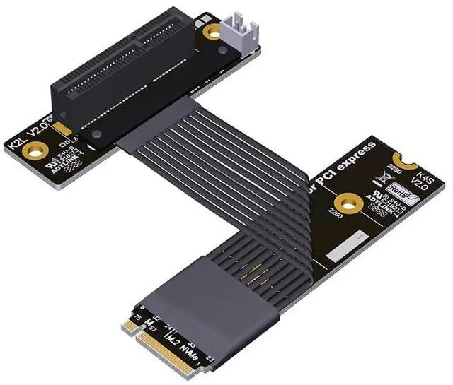 Main image of ADT-K42S M.2 NVMe-Compatible to PCIe5.0 x4 Extension Cable 128 Gbps High Speed with SATA Power Adapter (K42SL-BK,15CM)