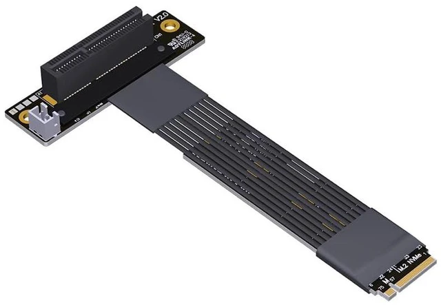 Main image of ADT-K42S M.2 NVMe-Compatible to PCIe5.0 x4 Extension Cable 128 Gbps High Speed with SATA Power Adapter (K42SR-BK,15CM)