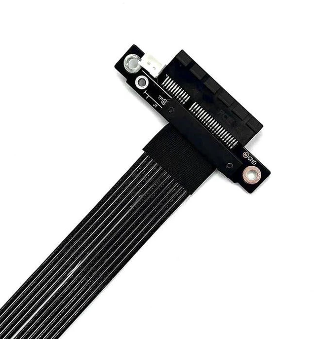 Alt view image 4 of 4 - ADT-K42S M.2 NVMe-Compatible to PCIe5.0 x4 Extension Cable 128 Gbps High Speed with SATA Power Adapter (K42SR-BK,15CM)