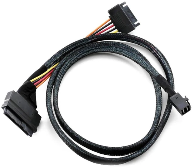 Alt view image 5 of 6 - MINI SAS HD SFF-8643 to SAS 8639 with SATA 15P Male Y-Type Server Cable (50CM)
