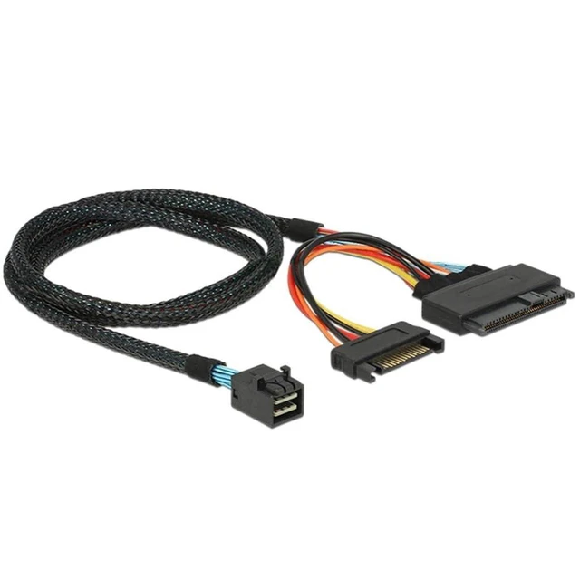 Alt view image 6 of 6 - MINI SAS HD SFF-8643 to SAS 8639 with SATA 15P Male Y-Type Server Cable (50CM)