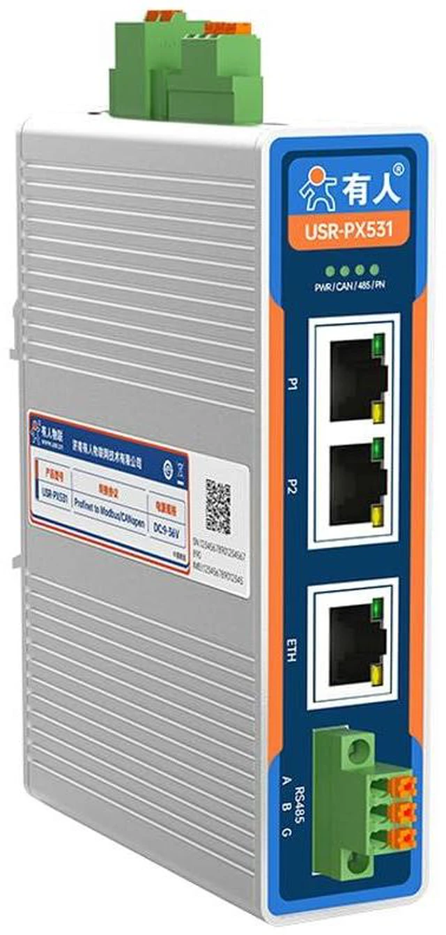 Main image of USR-PX Series Modbus Industrial Protocol Converter with RJ45 Ethernet Port Compatible with EtherCAT/PROFINET/CANopen Protocol (USR-PX531)