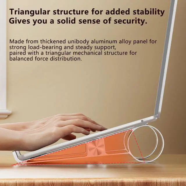 Alt view image 4 of 7 - Universal Laptop Stand Aluminum Alloy Load up to 40KG /20KG Portable Storage for 10-17.3in /14-17.3in Office Computers and Tablets (Grey)