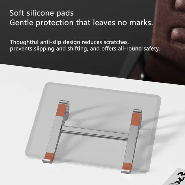 Alt view image 5 of 7 - Universal Laptop Stand Aluminum Alloy Load up to 40KG /20KG Portable Storage for 10-17.3in /14-17.3in Office Computers and Tablets (Grey)