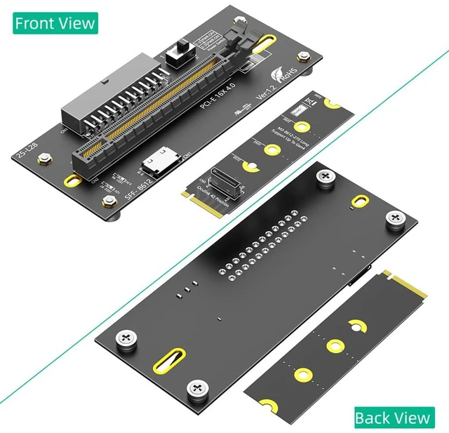 Alt view image 6 of 7 - PCI-E 4.0 16X to M.2 Mkey Extension Card 32Gbps with Oculink SFF-8612 Extension Cable Compatible with M.2 NVMe SSD External Graphics Card (24PIN with 2280 Card)