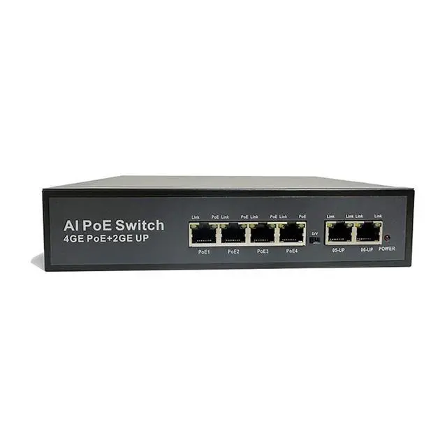 Main image of Ethernet Switch 100Mbps POE Network Splitter Plug and Play Compatible with UTP STP (6 Ports)