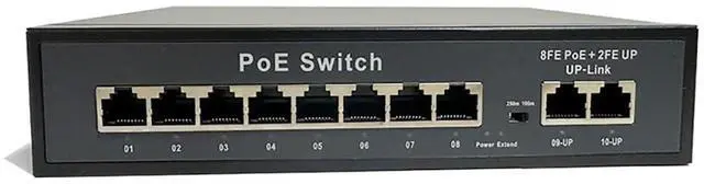 Main image of Ethernet Switch 100Mbps POE Network Splitter Plug and Play Compatible with UTP STP (10 Ports)