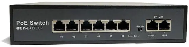 Main image of Ethernet Switch 100Mbps POE Network Splitter Plug and Play Compatible with UTP STP (8 Ports)