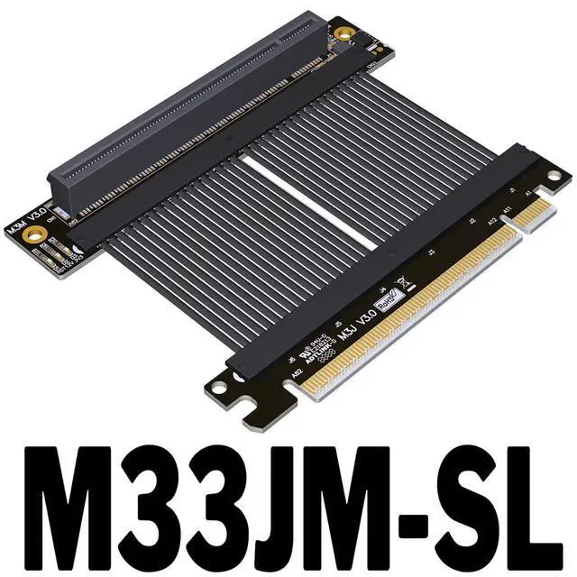Alt view image 2 of 2 - JMT ADT-M33 JM JK PCIe 4.0 x16 Graphics Card Extension Cable Gen4 256Gbps 15CM Compatible with ATX Chassis RTX4090 RX7900xtx GPU (M33JM-SL 7CM)