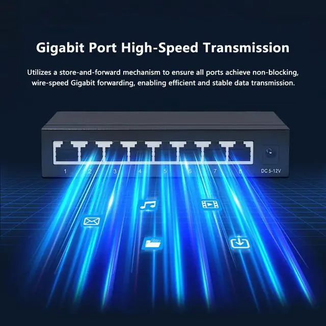 Alt view image 2 of 5 - Ethernet Switch 100Mbps POE Network Splitter Plug and Play Compatible with UTP STP (6 Ports)