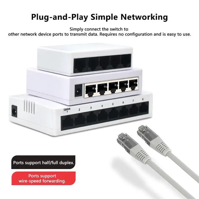 Alt view image 4 of 5 - Ethernet Switch 100Mbps POE Network Splitter Plug and Play Compatible with UTP STP (6 Ports)