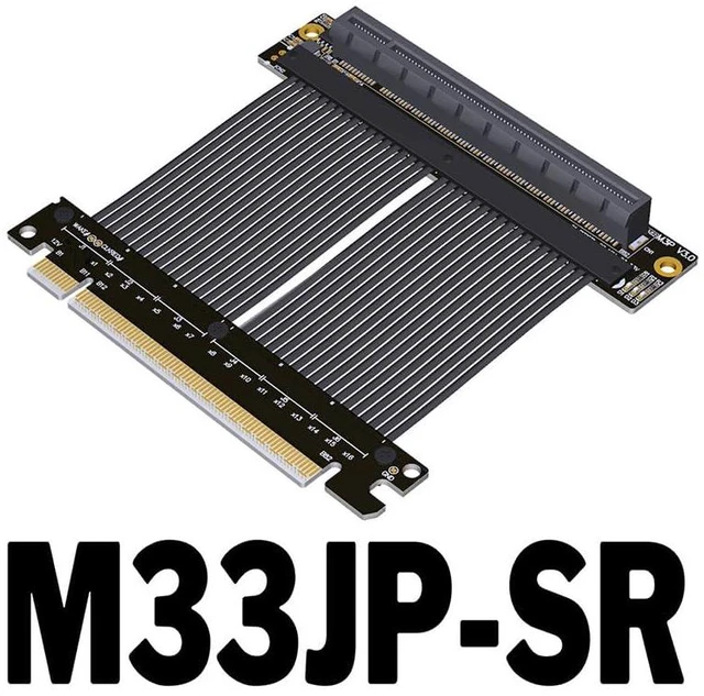 Alt view image 2 of 7 - JMT ADT-M33 JM JK PCIe 4.0 x16 Graphics Card Extension Cable Gen4 256Gbps 15CM Compatible with ATX Chassis RTX4090 RX7900xtx GPU (M33JP-SR 15CM)