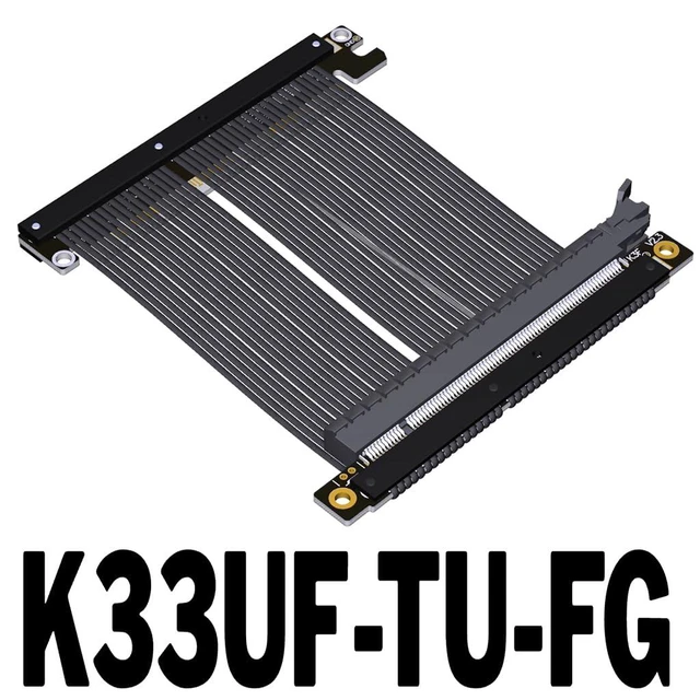 Alt view image 2 of 2 - ADT-K33U PCIe 5.0 x16 Extension Cable 512Gbps High Speed Lossless Flexible GPU Riser for PC Cases Servers ITX Builds Computer RTX5090 (15cm,K33UF-TU-FG)