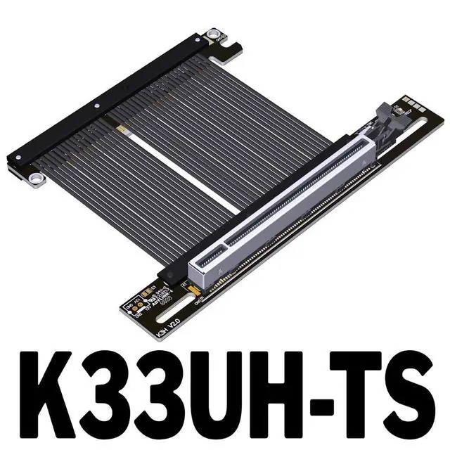 Alt view image 2 of 6 - ADT-K33U PCIe 5.0 x16 Extension Cable 512Gbps High Speed Lossless Flexible GPU Riser for PC Cases Servers ITX Builds Computer RTX5090 (15cm,K33UH-TS)