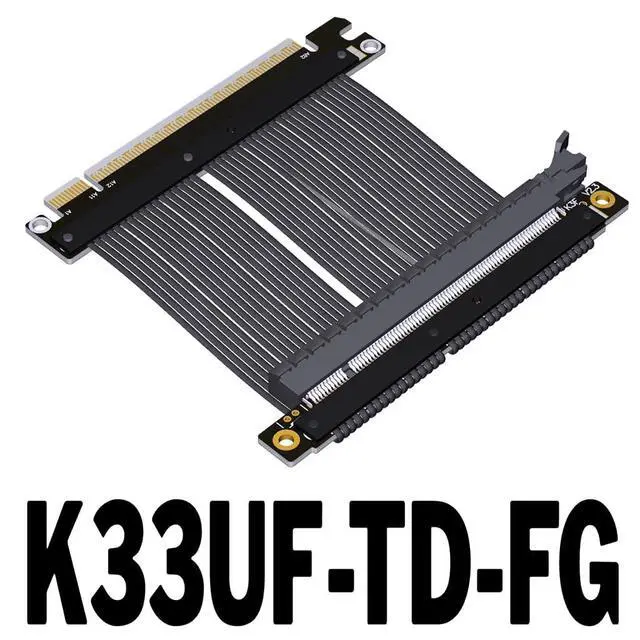 Alt view image 2 of 6 - ADT-K33U PCIe 5.0 x16 Extension Cable 512Gbps High Speed Lossless Flexible GPU Riser for PC Cases Servers ITX Builds Computer RTX5090 (15cm,K33UF-TD-FG)
