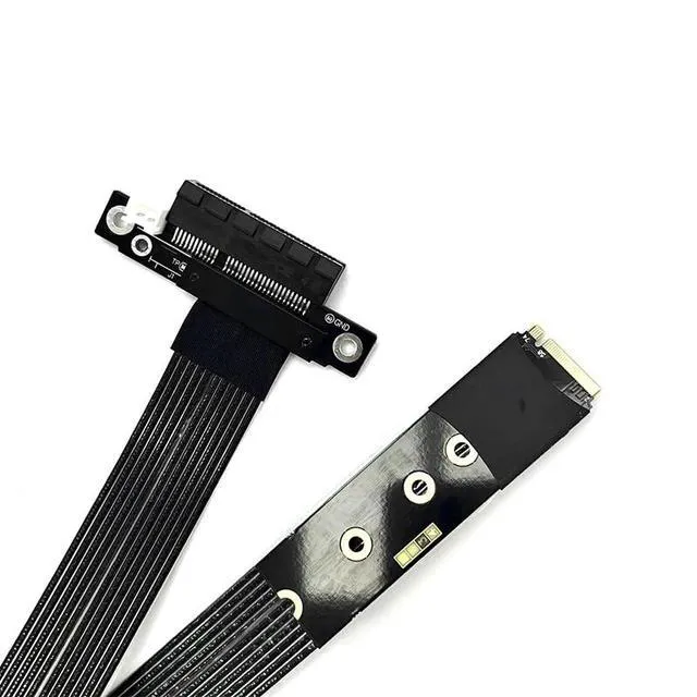 Alt view image 3 of 4 - ADT-K42S M.2 NVMe-Compatible to PCIe5.0 x4 Extension Cable 128 Gbps High Speed with SATA Power Adapter (K42SR-BK,15CM)