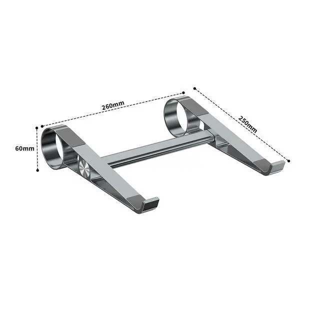 Alt view image 6 of 7 - Universal Laptop Stand Aluminum Alloy Load up to 40KG /20KG Portable Storage for 10-17.3in /14-17.3in Office Computers and Tablets (Grey)