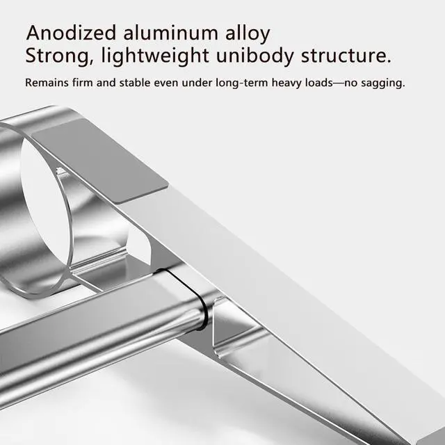 Alt view image 7 of 7 - Universal Laptop Stand Aluminum Alloy Load up to 40KG /20KG Portable Storage for 10-17.3in /14-17.3in Office Computers and Tablets (Grey)