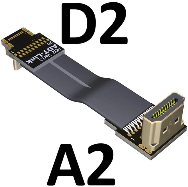 Alt view image 2 of 7 - FPV Cable for HDMI Micro Mini Flat Camera Connector 5cm-50cm Flexible Wire Line 18Gbps 4K@50/60 2160p for HDMI2.0 for FPV Camera (15cm,A2-D2)
