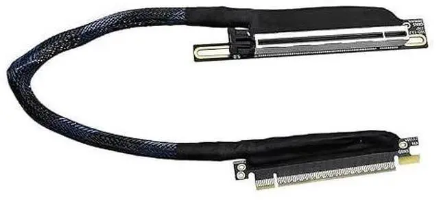 Main image of JMT PCIE 5.0 X16 Graphics Card Extension Cable 270 Degree 64GBS GEN5 Braided Mesh Harness Riser for AI Server Graphics Card Bendable GPU Adapter 16AD5 (Left Out Right in,40cm)
