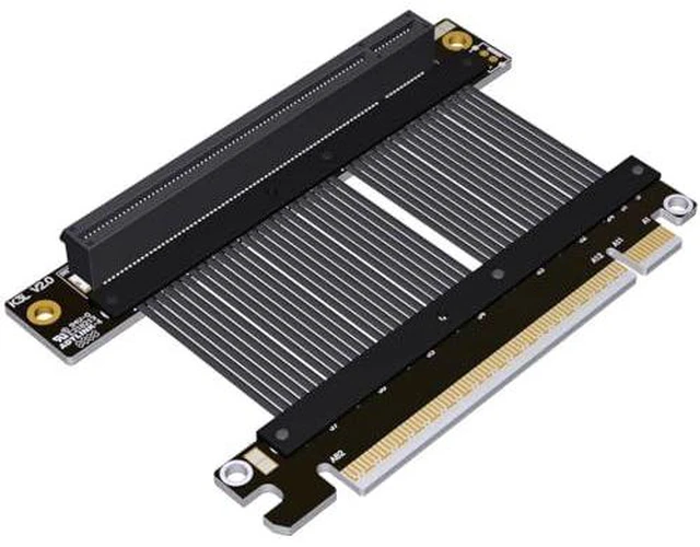 Main image of ADT-K33U PCIe 5.0 x16 Extension Cable 512Gbps High Speed Lossless Flexible GPU Riser for PC Cases Servers ITX Builds Computer RTX5090 (K33UL-BK,15cm)
